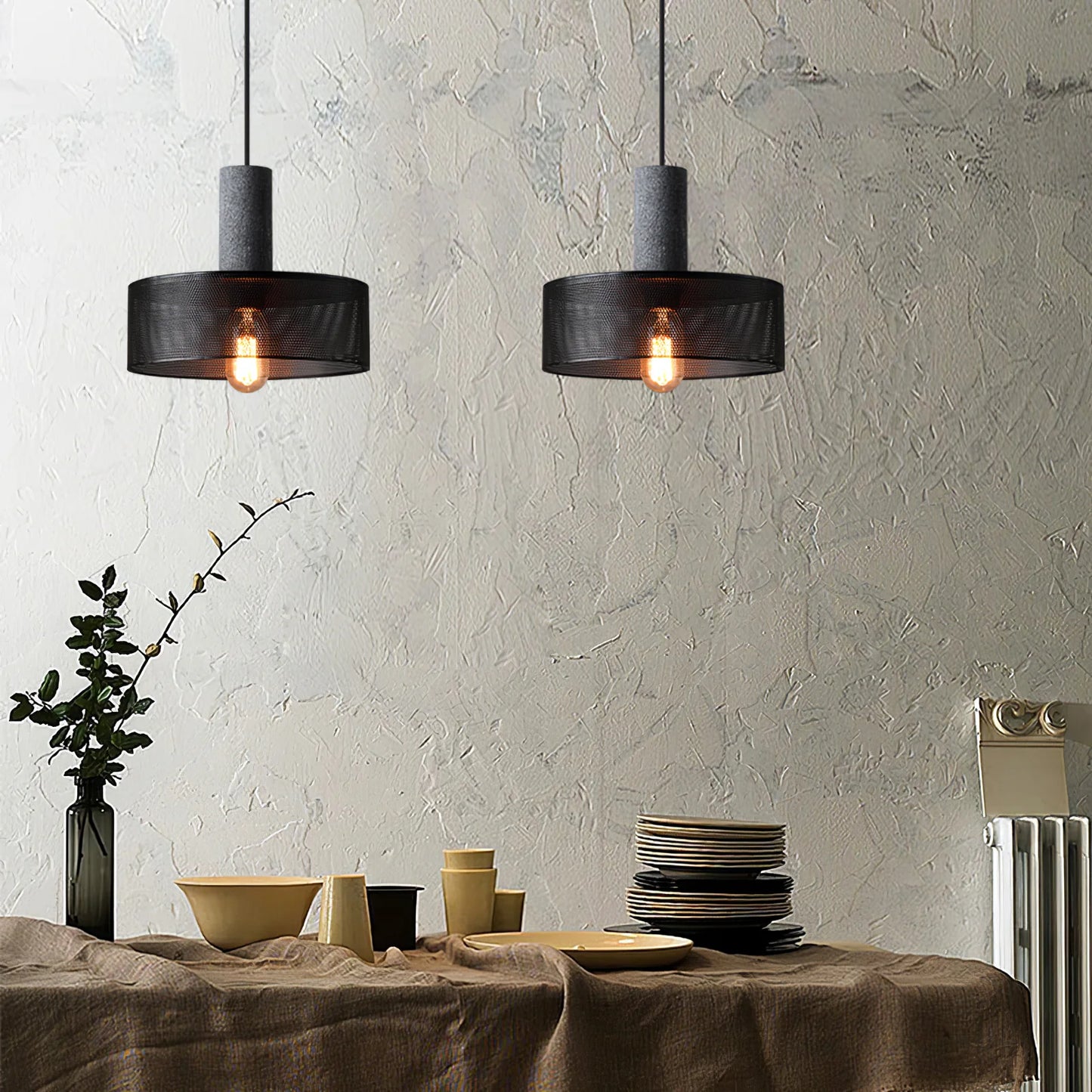 Pendant Light Concrete Cylinder in Urban Style | Lymaros