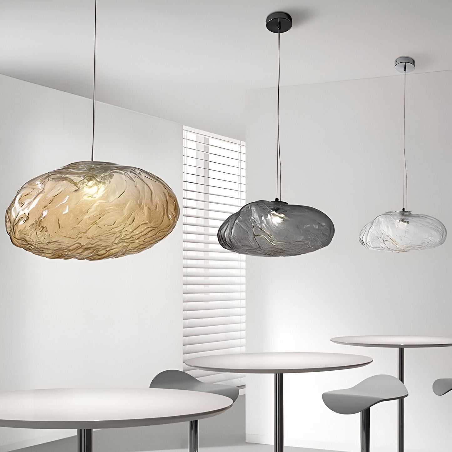 Pendant Light Fiberglass Clouds Minimalist Design | Tenira