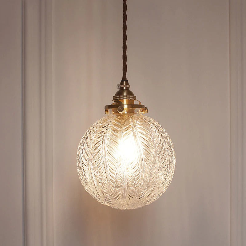 Pendant Light Glass Globe Colonial Hanging Design | Yelvar
