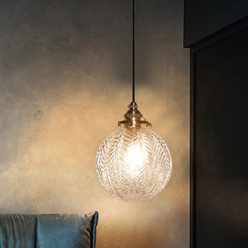Pendant Light Glass Globe Colonial Hanging Design | Yelvar