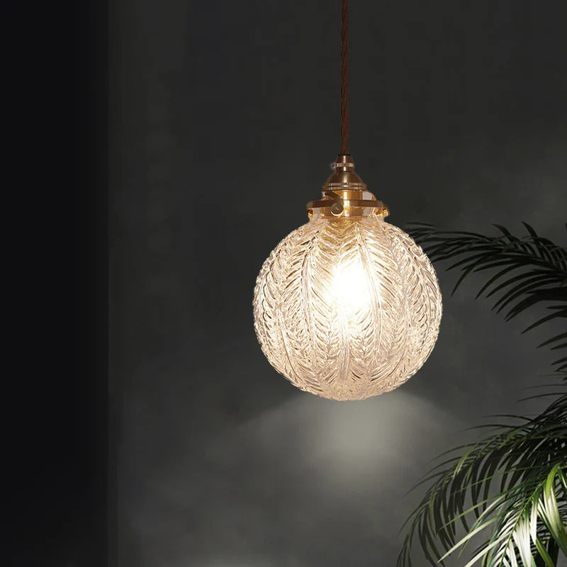 Pendant Light Glass Globe Colonial Hanging Design | Yelvar