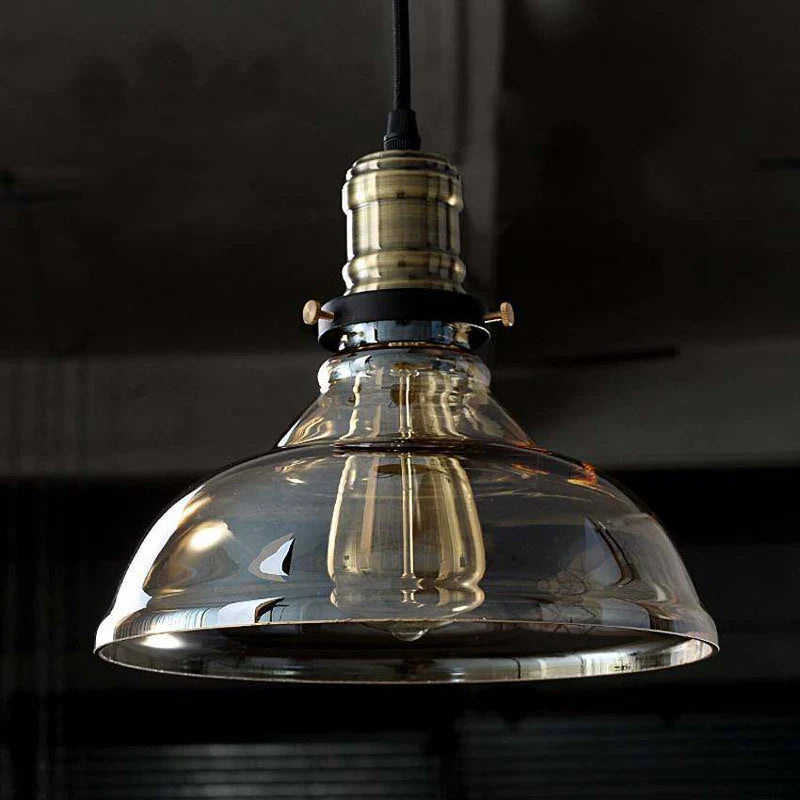 Pendelleuchte Glasschirm Messingfassung Vintage | Kesarin