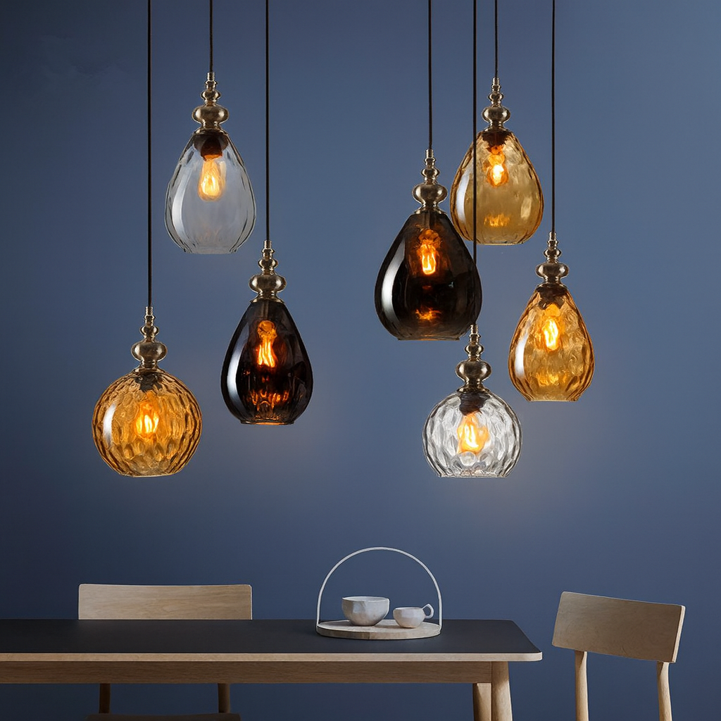 Pendant Light Glass Shade Vintage Style | Merlino