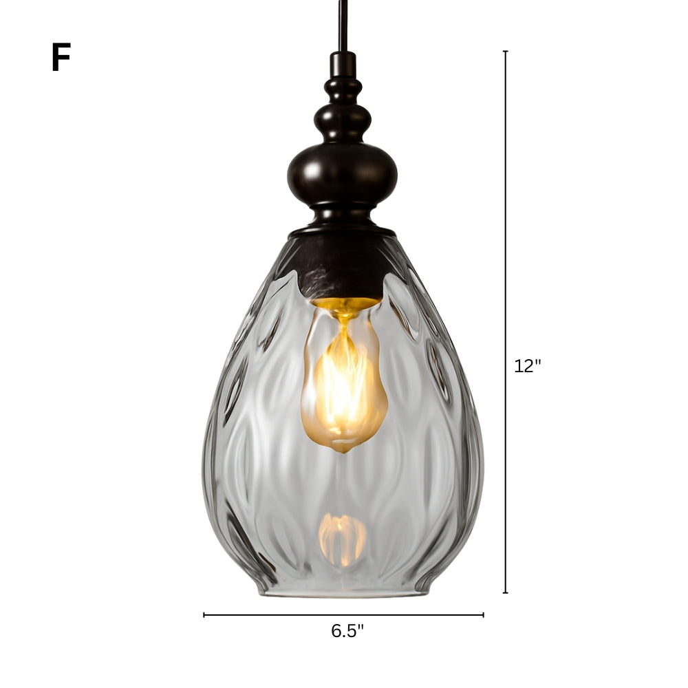 Pendant Light Glass Shade Vintage Style | Merlino