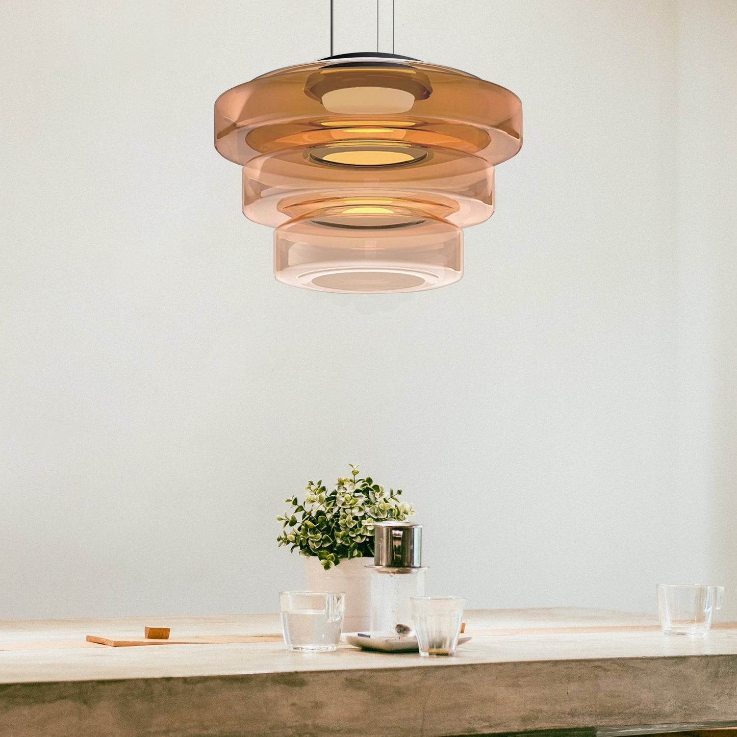 Pendant Light Glass in Bauhaus Style | Monura