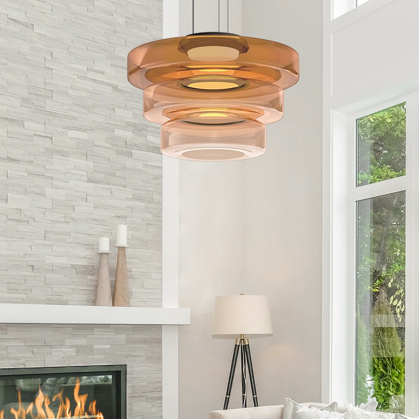 Pendant Light Glass in Bauhaus Style | Monura