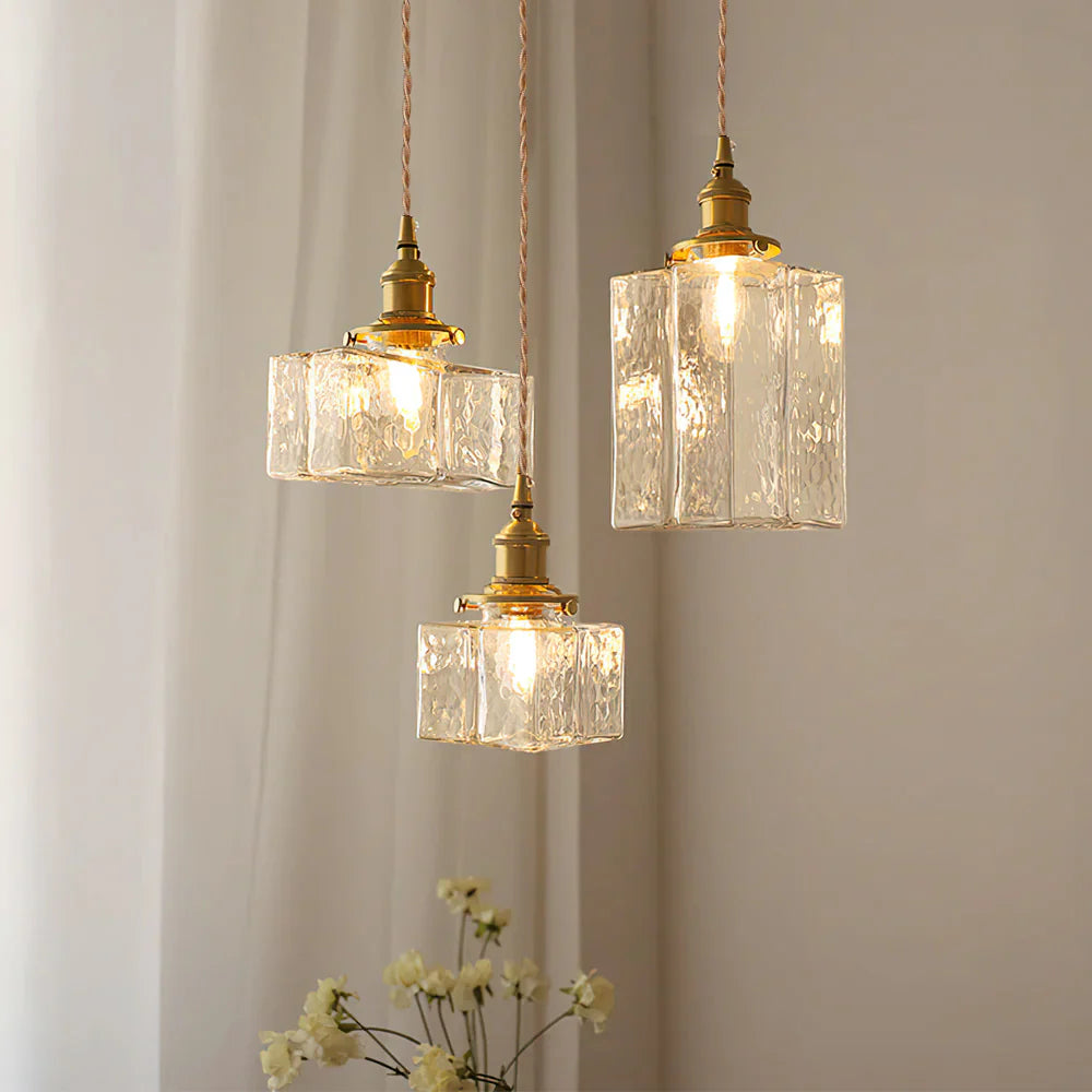 Pendant Light Jewel Glass Brass Swag Design | Dekorin