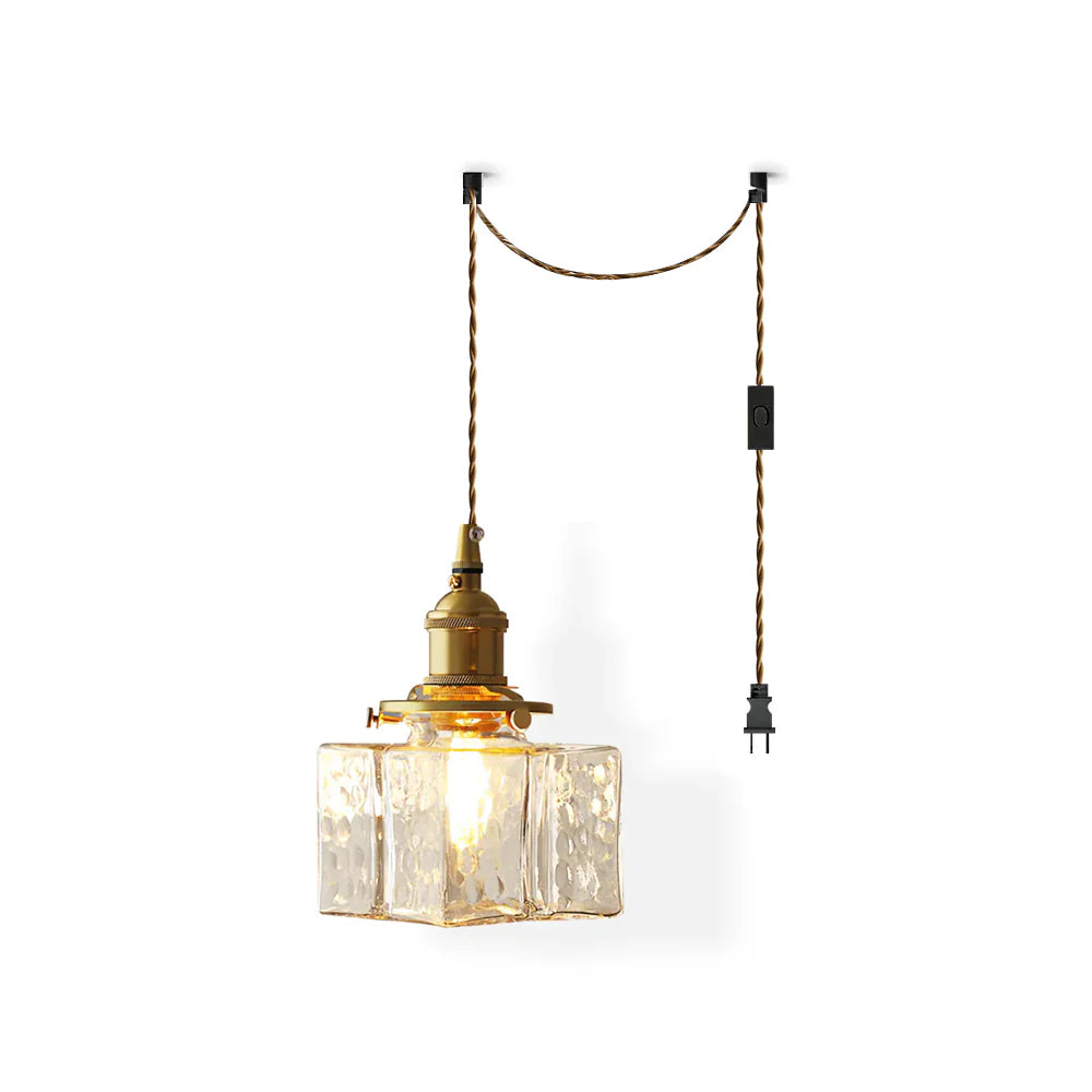 Pendant Light Jewel Glass Brass Swag Design | Dekorin