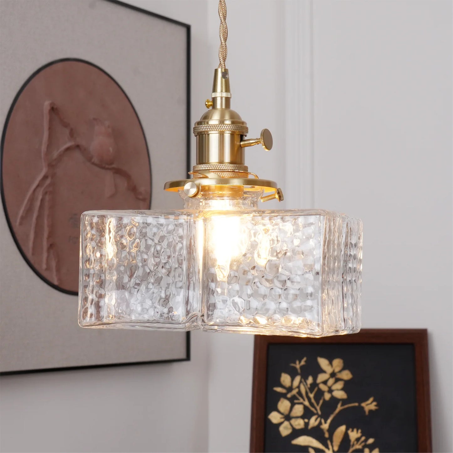 Pendant Light Jewel Glass Brass Swag Design | Dekorin
