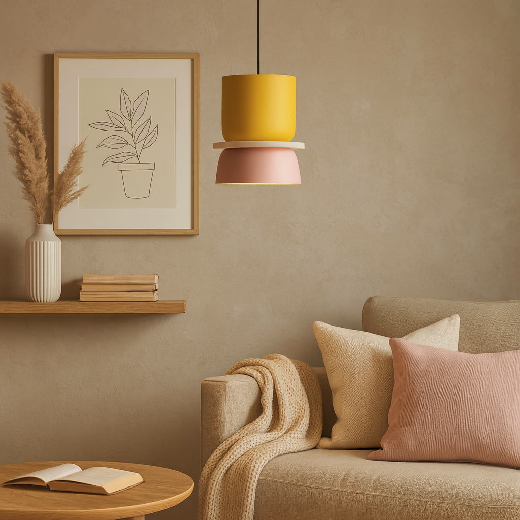 Pendant Light Metal Bowl with Nordic Colour Accents | Rovlen