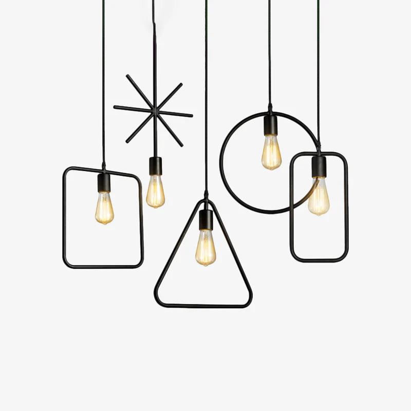 Pendant Light Metal Frame Industrial Style | Geomara