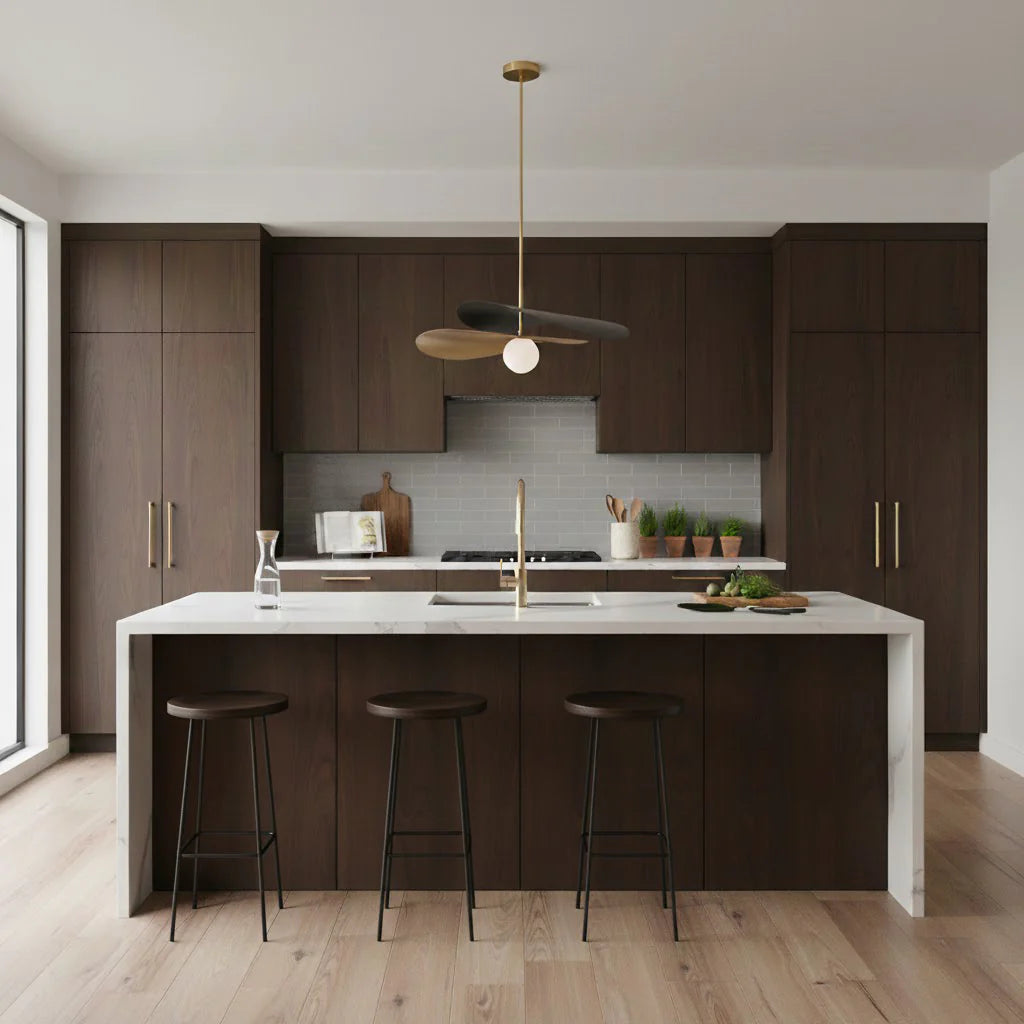 Pendant Light Metal Glass Mid Century Design | Elivar