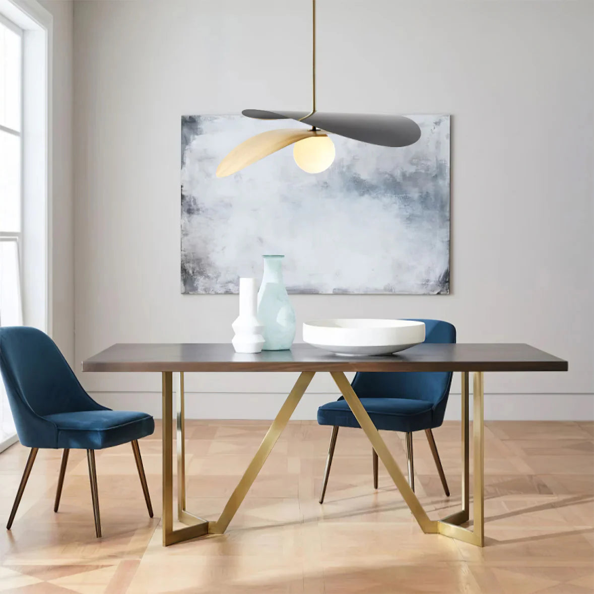 Pendant Light Metal Glass Mid Century Design | Elivar