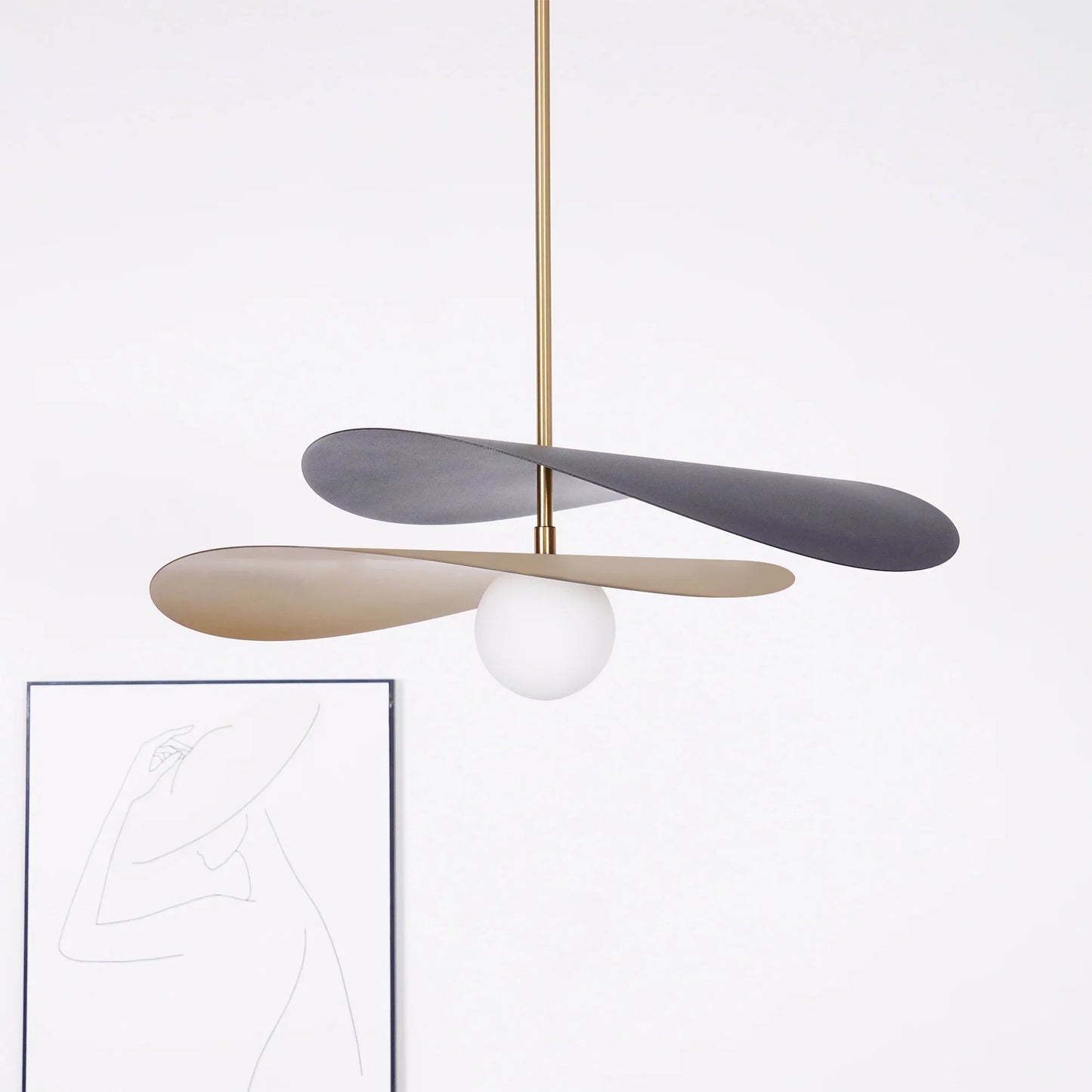 Pendant Light Metal Glass Mid Century Design | Elivar