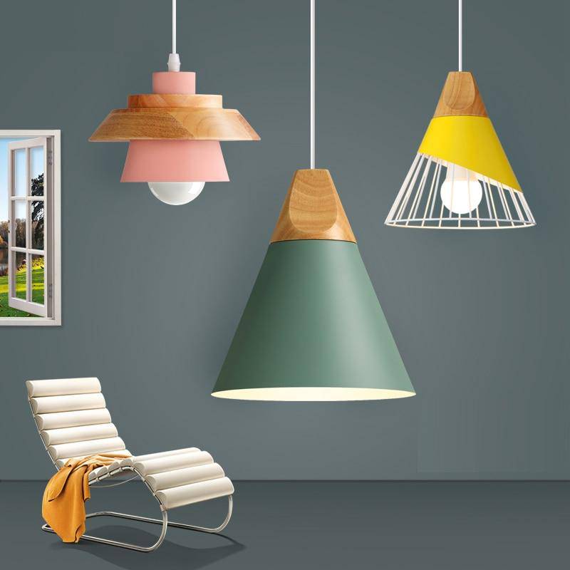 Pendant Light Metal Wood Nordic Design | Sylven