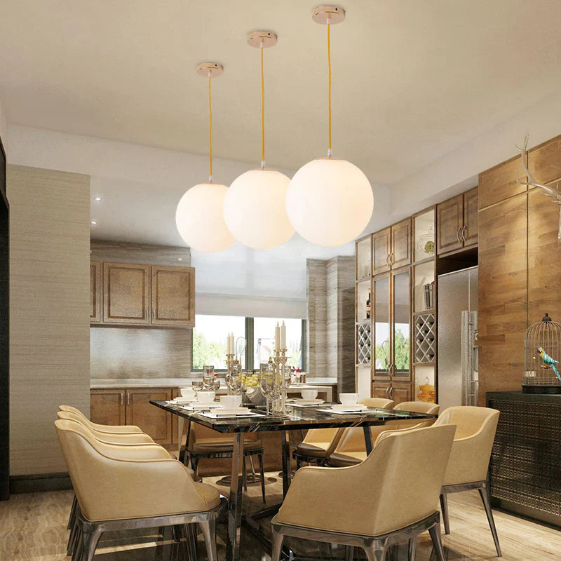 Pendant Light Milky Glass in Nordic Style | Zorevo