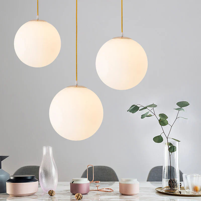 Pendant Light Milky Glass in Nordic Style | Zorevo