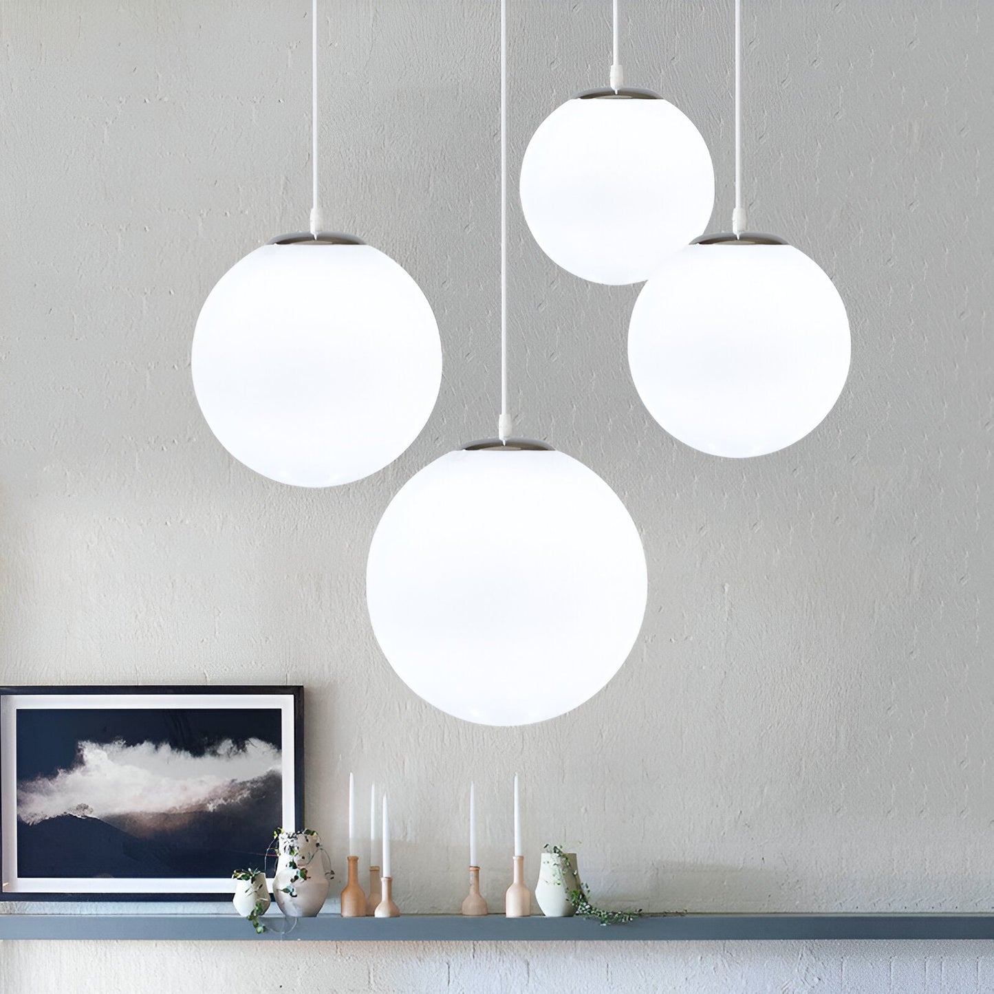 Pendant Light Milky Glass in Nordic Style | Zorevo