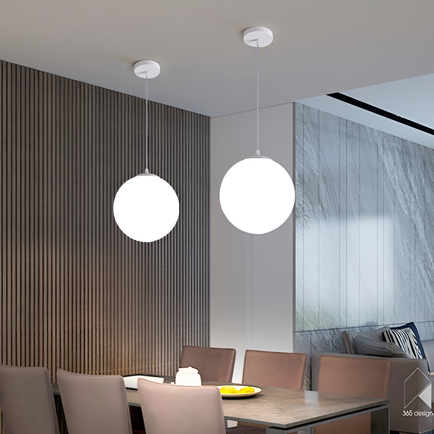 Pendant Light Milky Glass in Nordic Style | Zorevo