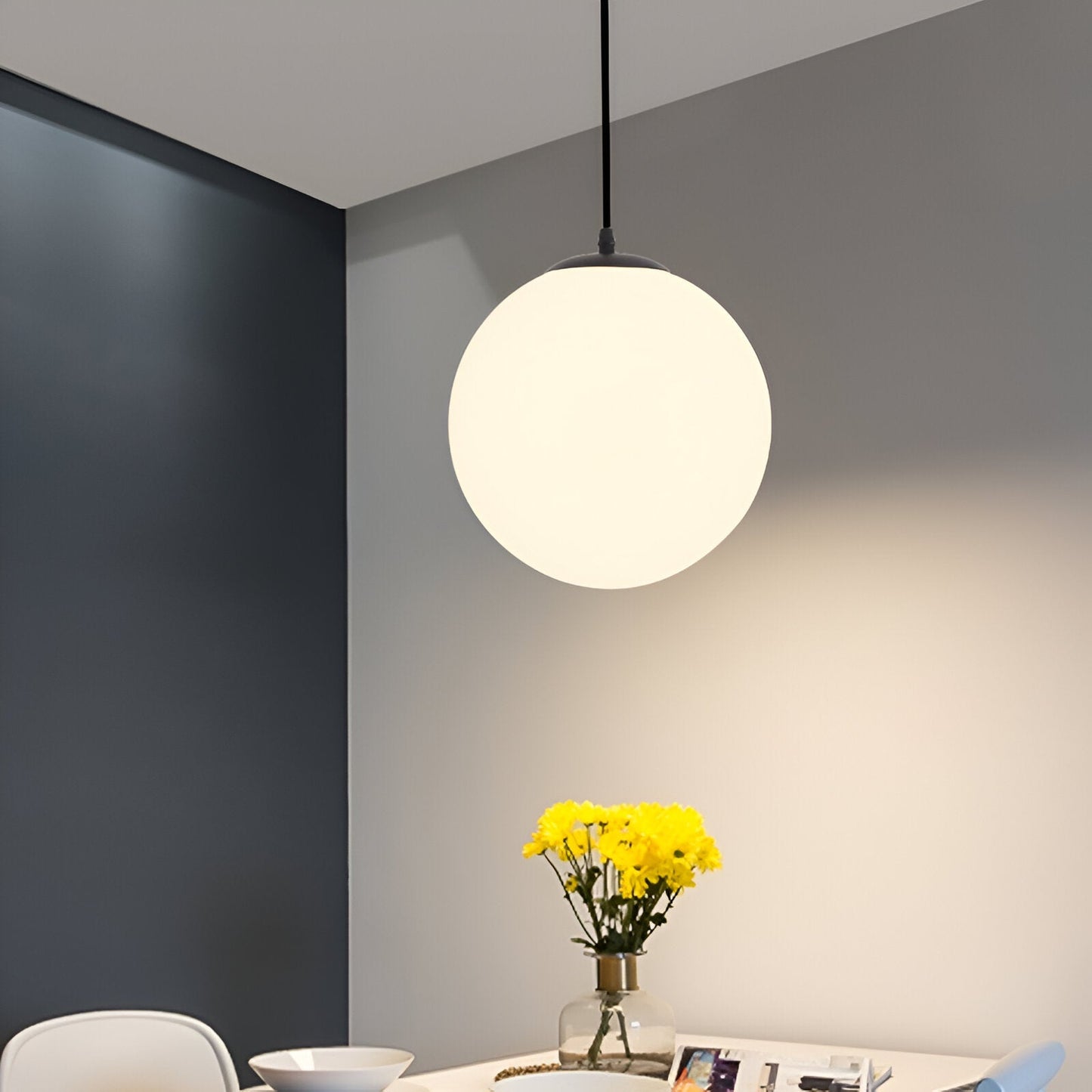 Pendant Light Milky Glass in Nordic Style | Zorevo