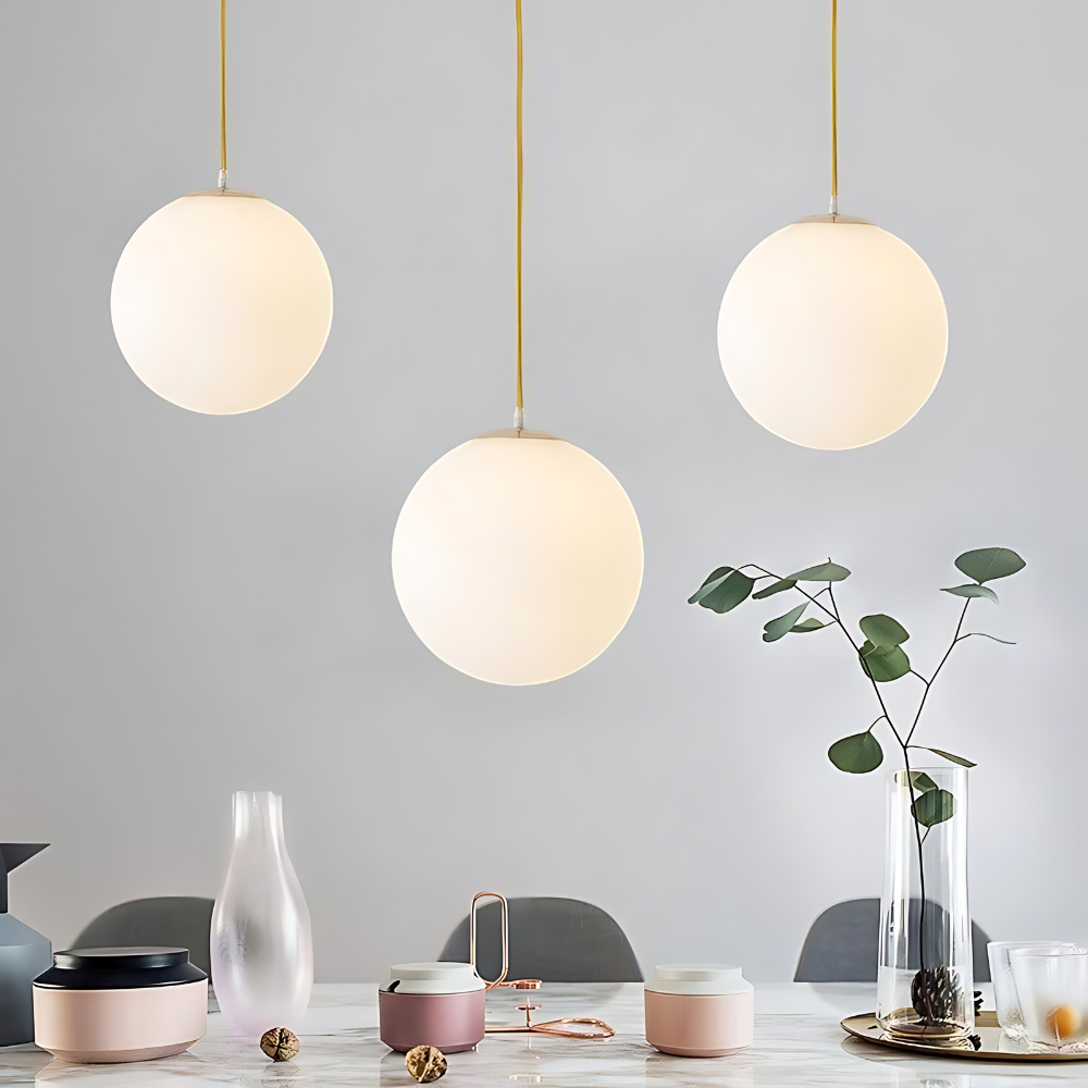 Pendant Light Milky Glass in Nordic Style | Zorevo