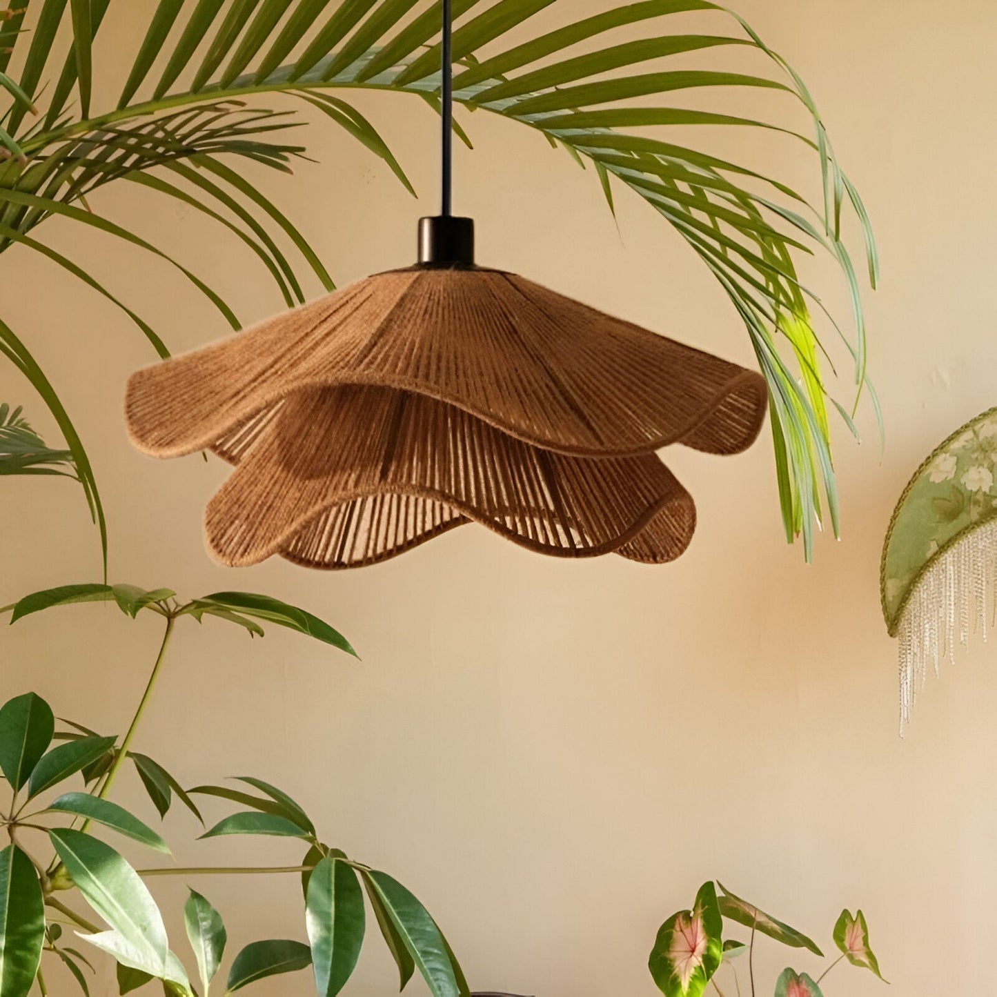 Pendant Light Natural Jute Boho Style | Vilora