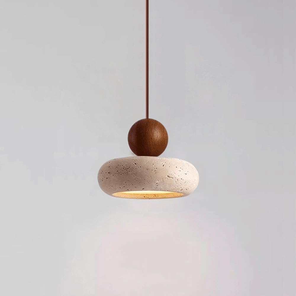 Pendant Light Natural Travertine Retro Wabi Sabi Style | Tavoro