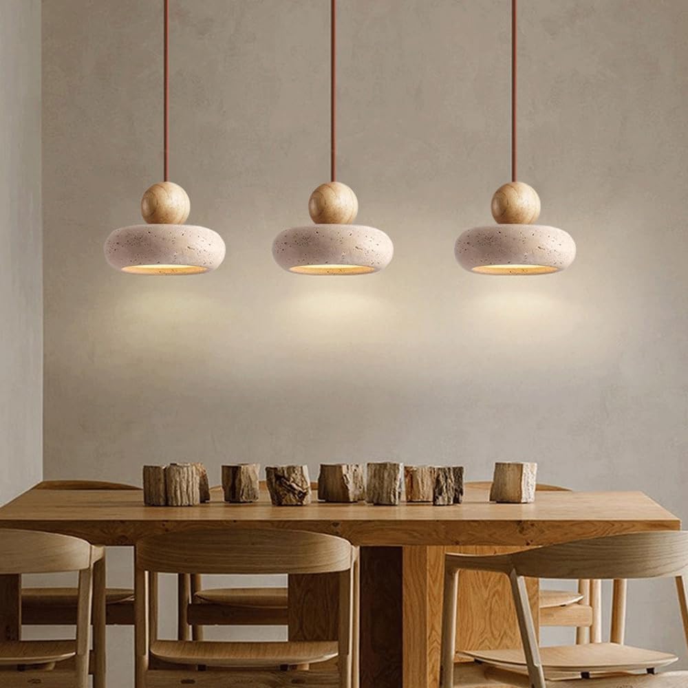 Pendant Light Natural Travertine Retro Wabi Sabi Style | Tavoro
