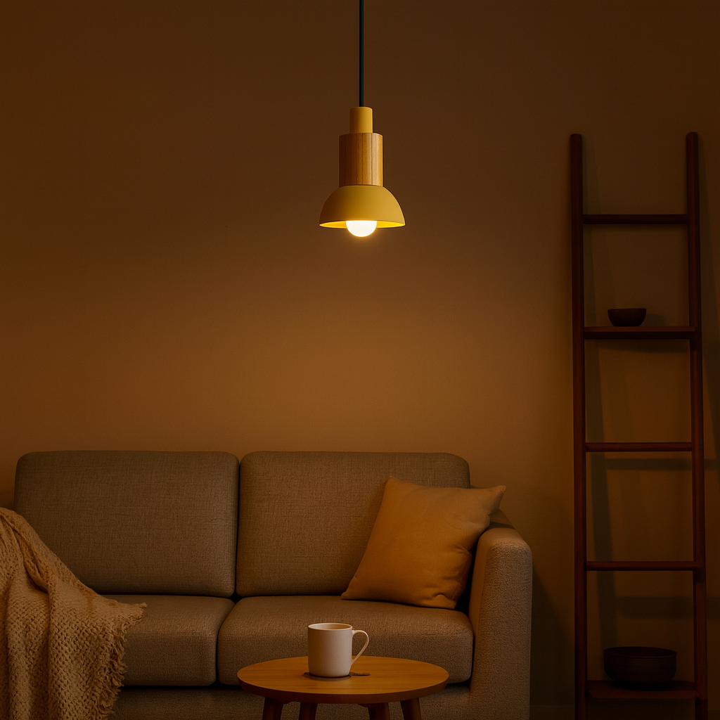 Pendant Light Nordic Shape Wood Metal | Arveta