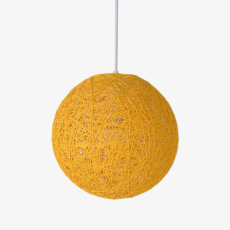 Pendant Light Paper Sphere in Nordic Wicker Style | Narvelo