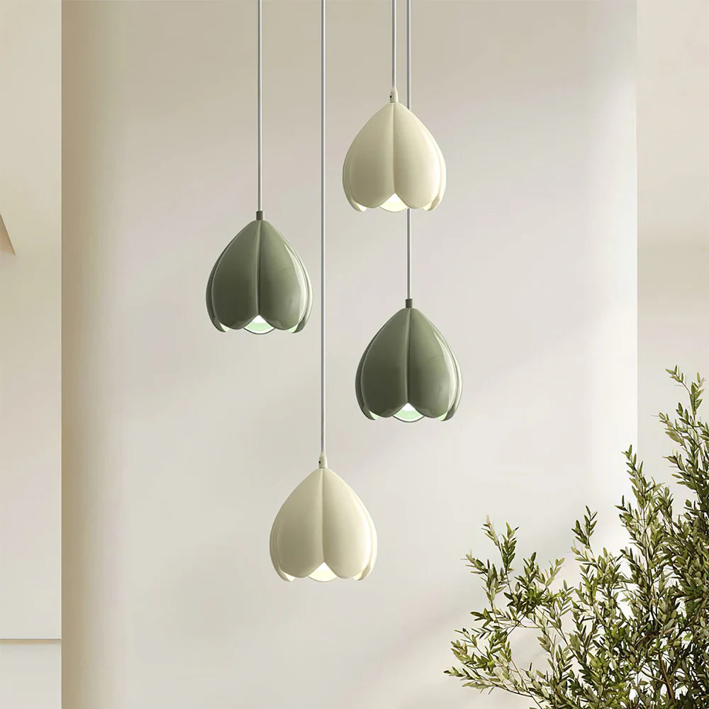 Pendant Light Resin Shade in Modern Floral Style | Nerano