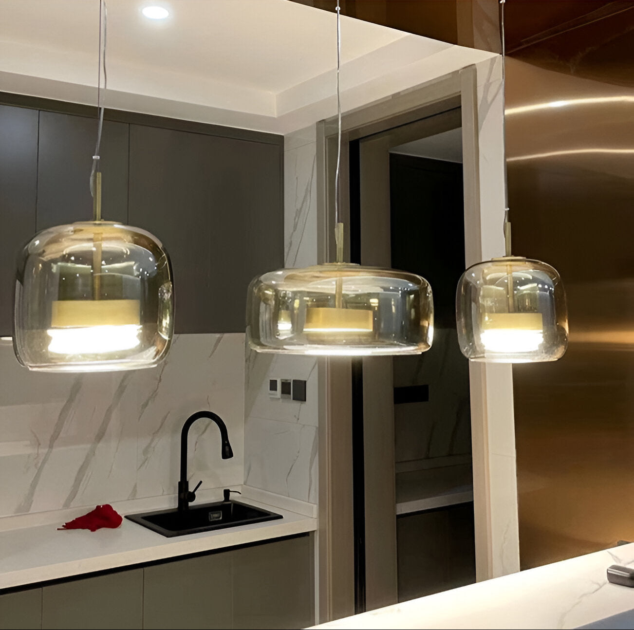 Pendant Light Retro Glass LED Modern Style | Halvra