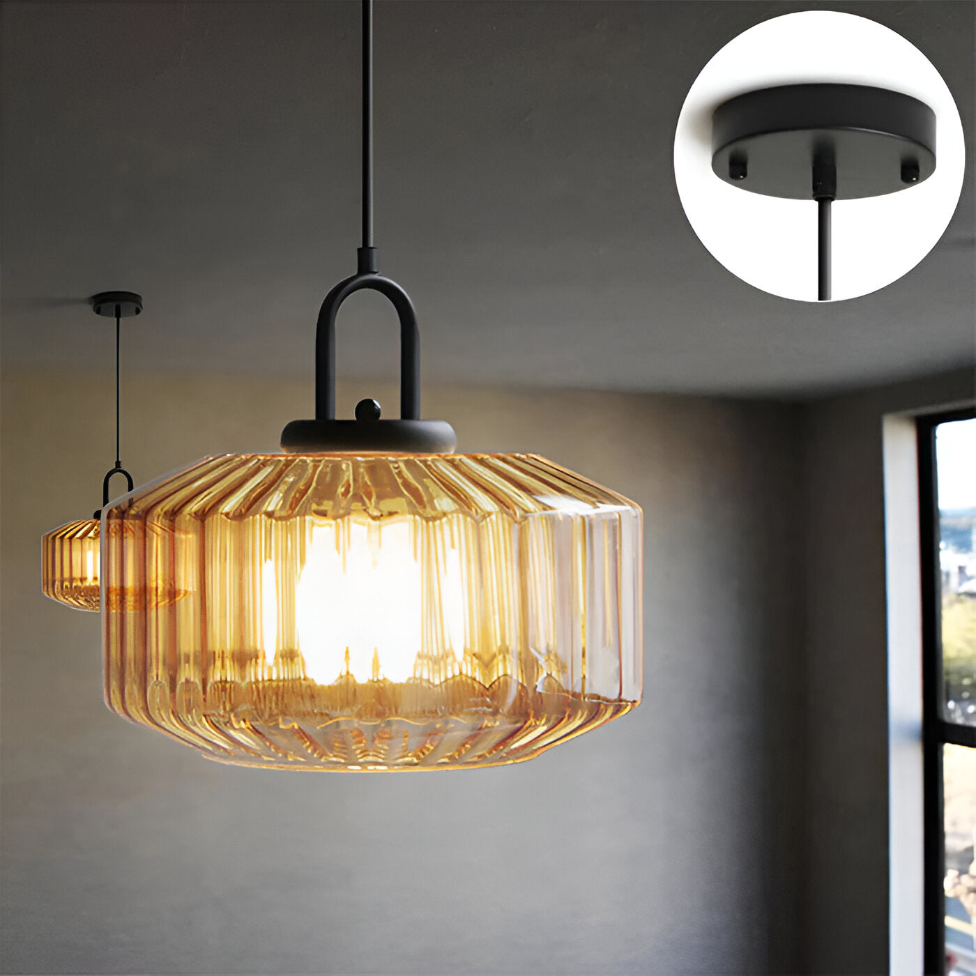Pendant Light Retro Glass in Minimalist Style | Montra