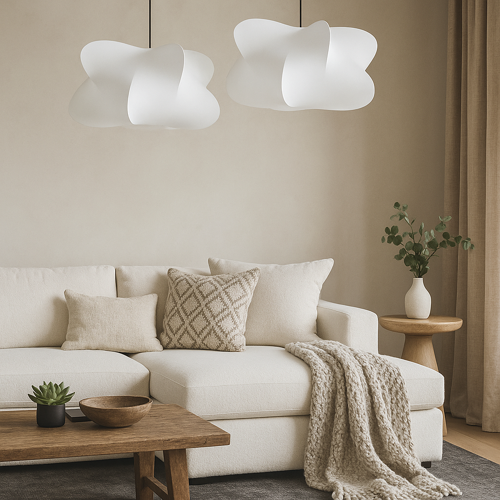 Pendant Light Silk Shade Modern Minimalist | Jureva