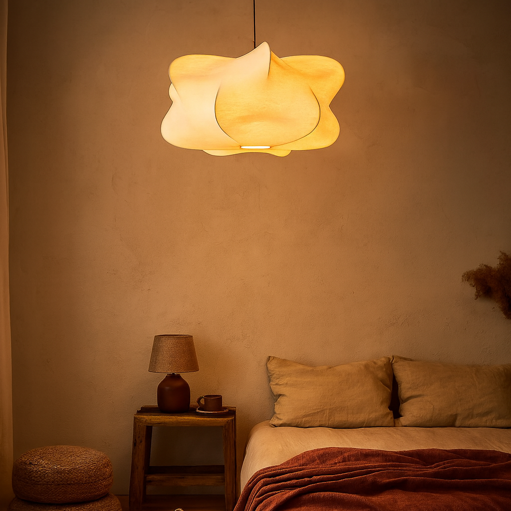 Pendant Light Silk Shade Modern Minimalist | Jureva
