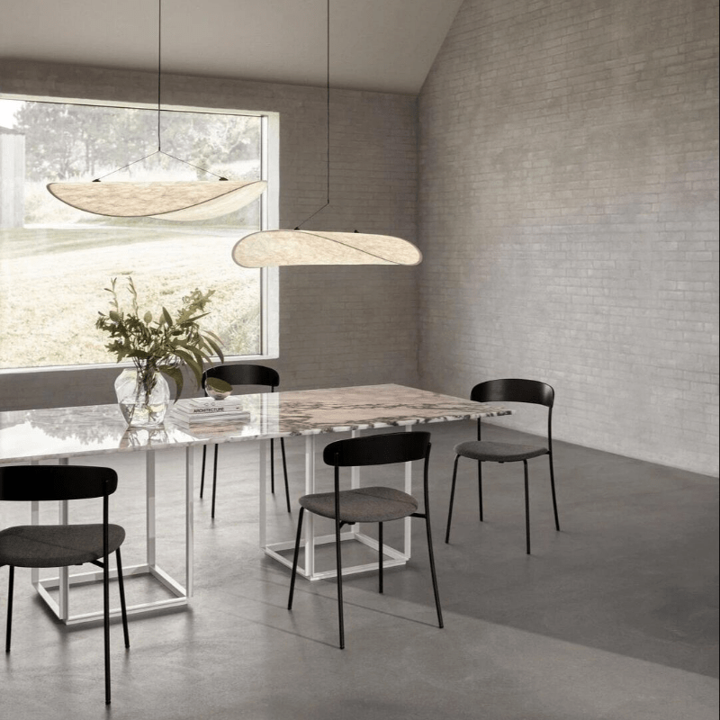 Pendant Light Silk Shade in Nordic Japandi Style | Eryvon