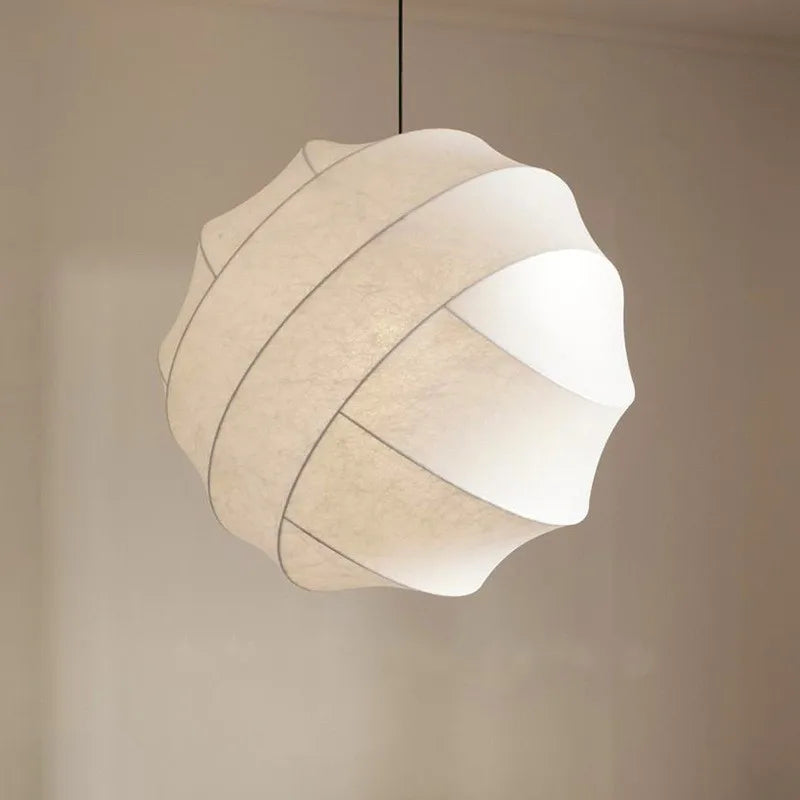 Pendant Light Silk Sphere in Wabi Sabi Style | Sabire