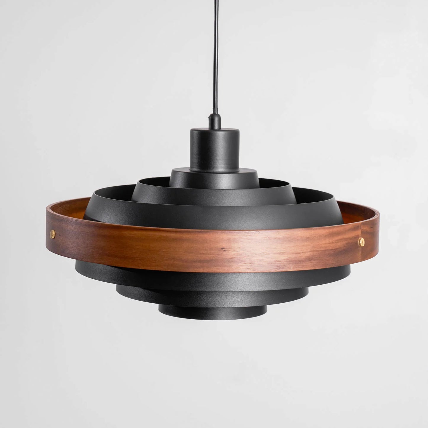 Pendant Light Swing Arm Wood Metal Industrial Style | Rancho