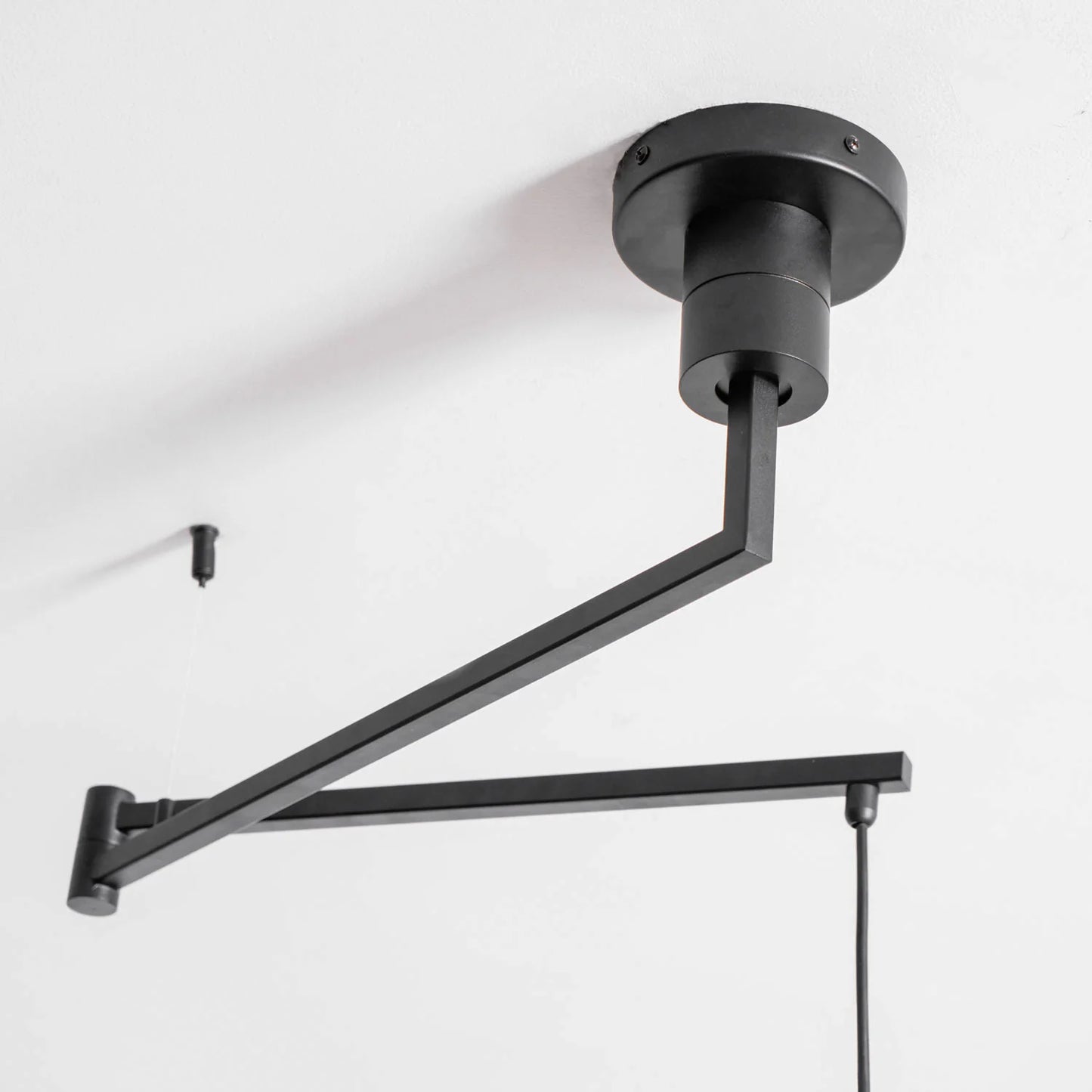 Pendant Light Swing Arm Wood Metal Industrial Style | Rancho