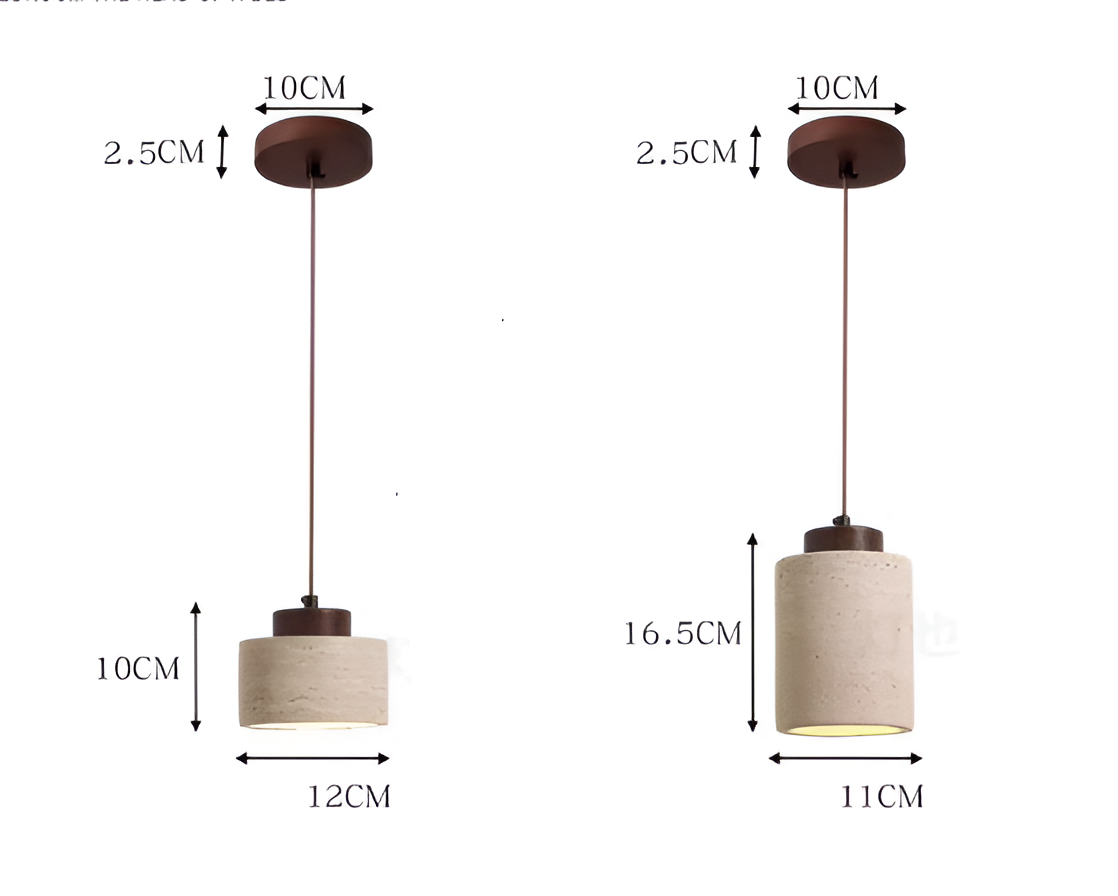 Pendant Light Travertine Shade Nordic Minimalist Style | Lemiro