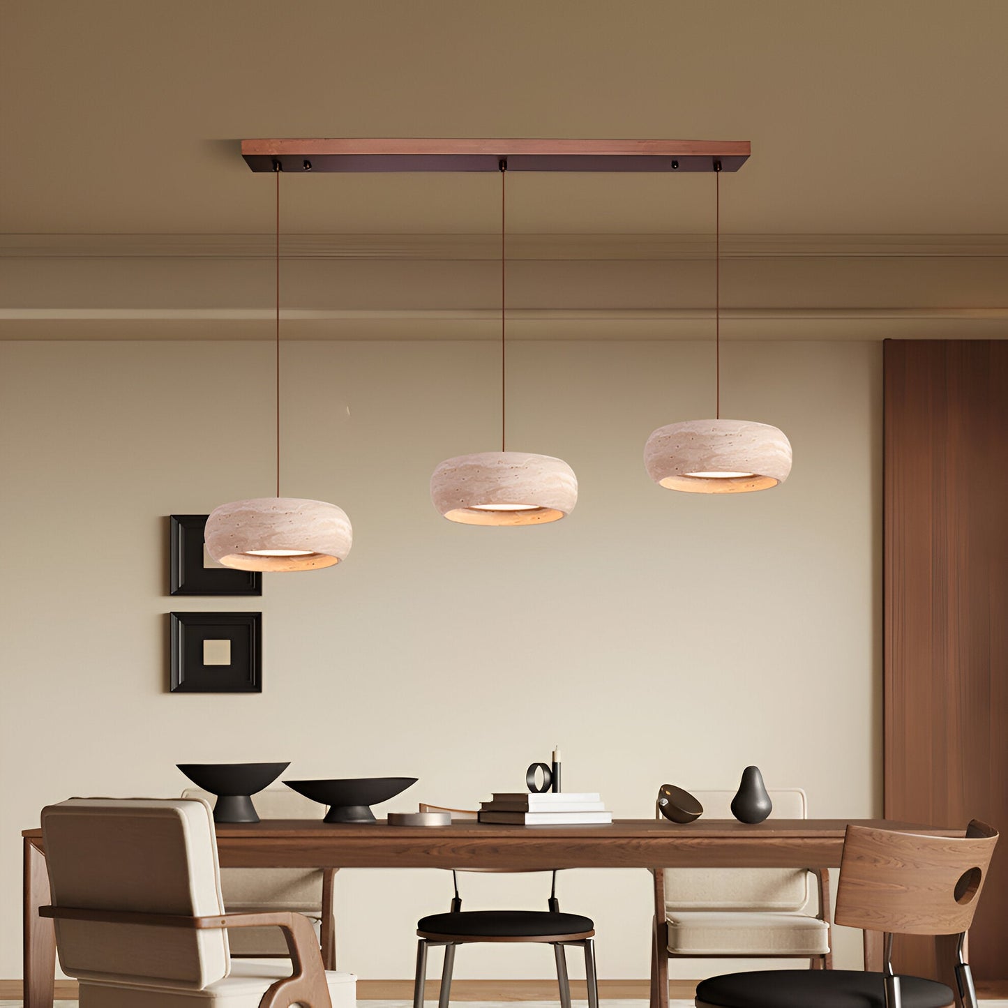 Pendant Light Travertine Stone in Wabi Sabi Style | Sorava
