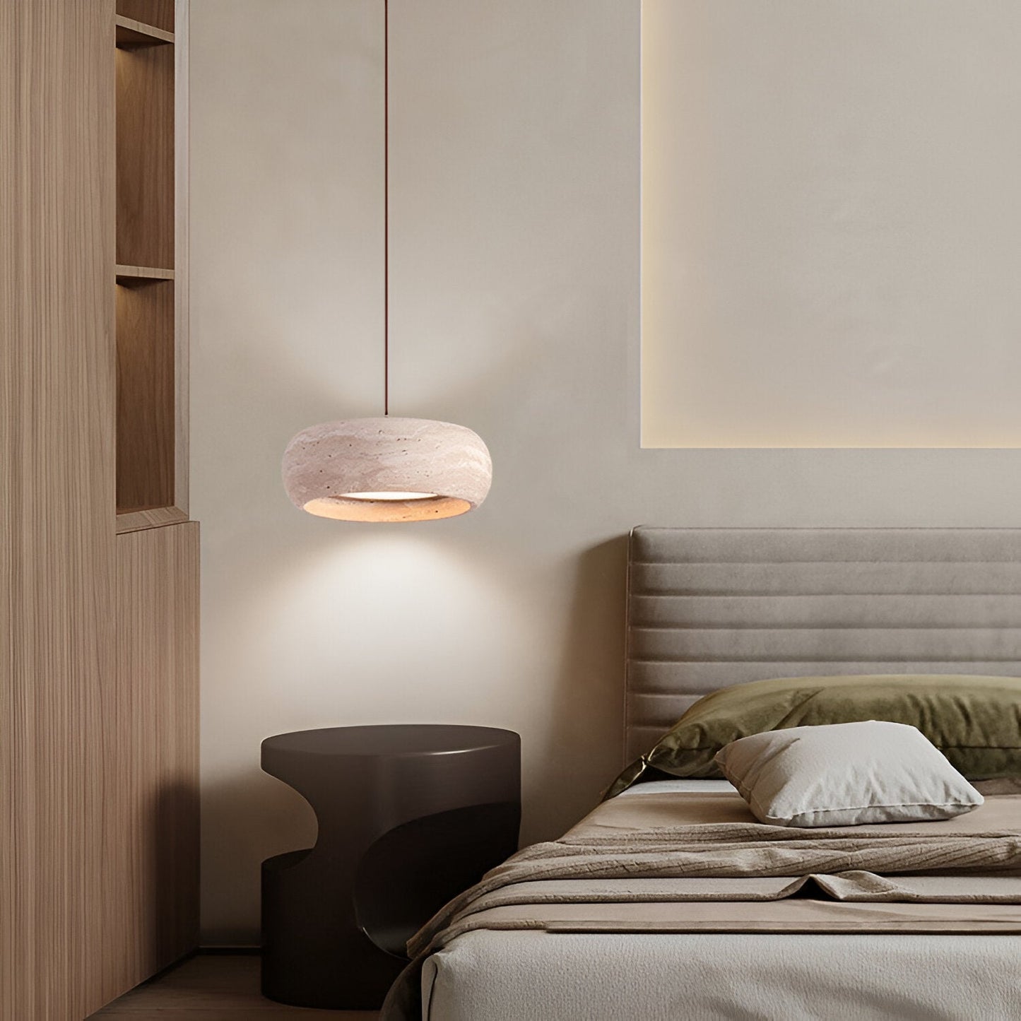 Pendant Light Travertine Stone in Wabi Sabi Style | Sorava