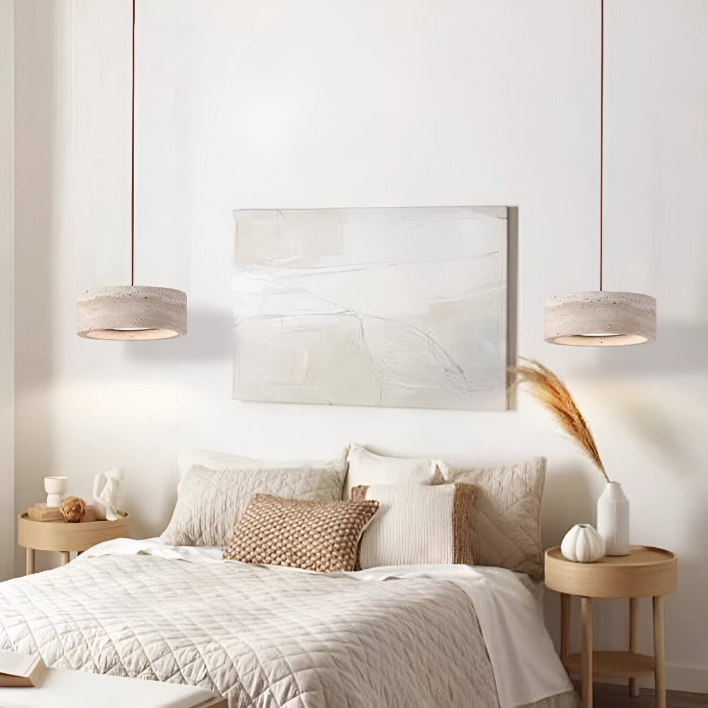 Pendant Light Travertine Stone in Wabi Sabi Style | Sorava