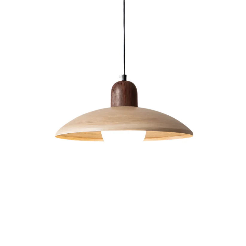 Pendant Light Walnut Finish Japanese Wabi-Sabi Style | Noraku