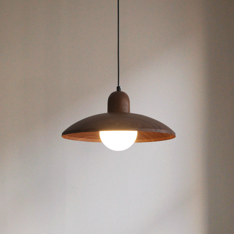 Pendant Light Walnut Finish Japanese Wabi-Sabi Style | Noraku