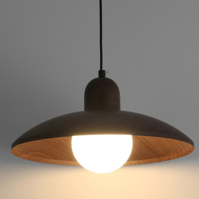 Pendant Light Walnut Finish Japanese Wabi-Sabi Style | Noraku