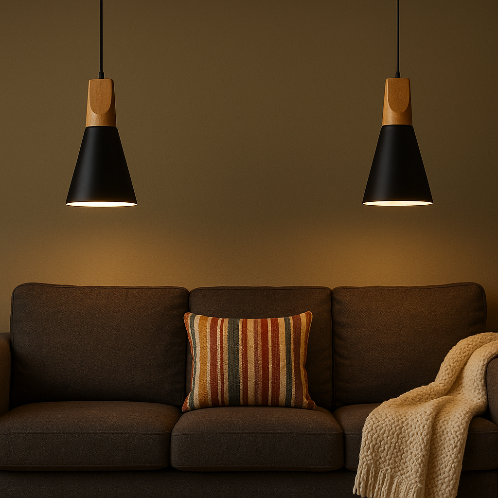 Pendant Light Wood Aluminium Nordic Style | Alvarn