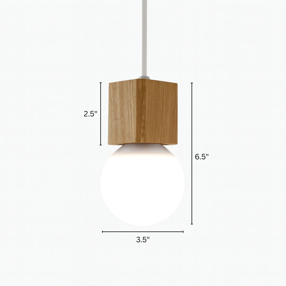 Pendant Light Wooden Cube Scandinavian Design Interior | Nortavo