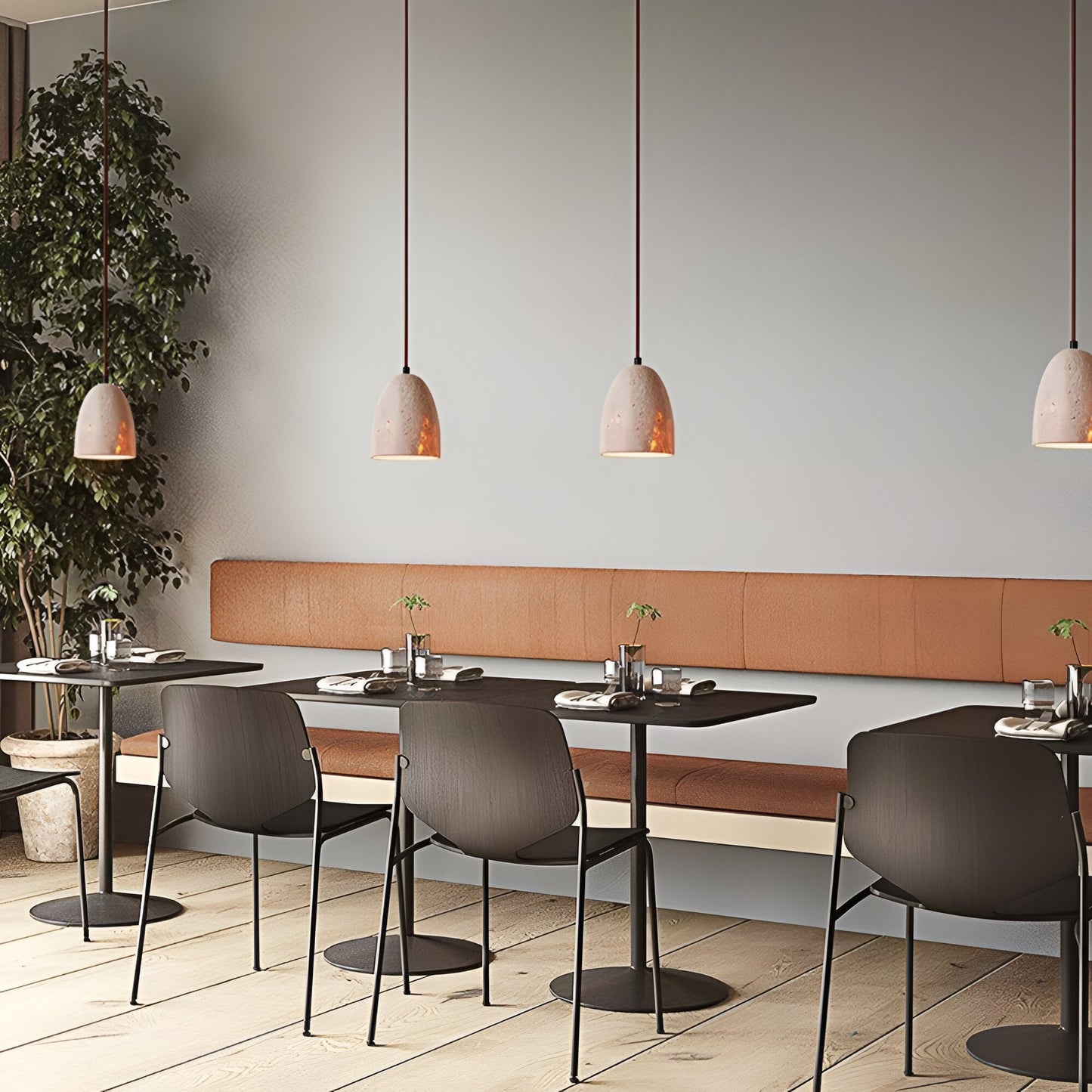 Pendant Light Yellow Travertine Retro Bell Design | Vinoro