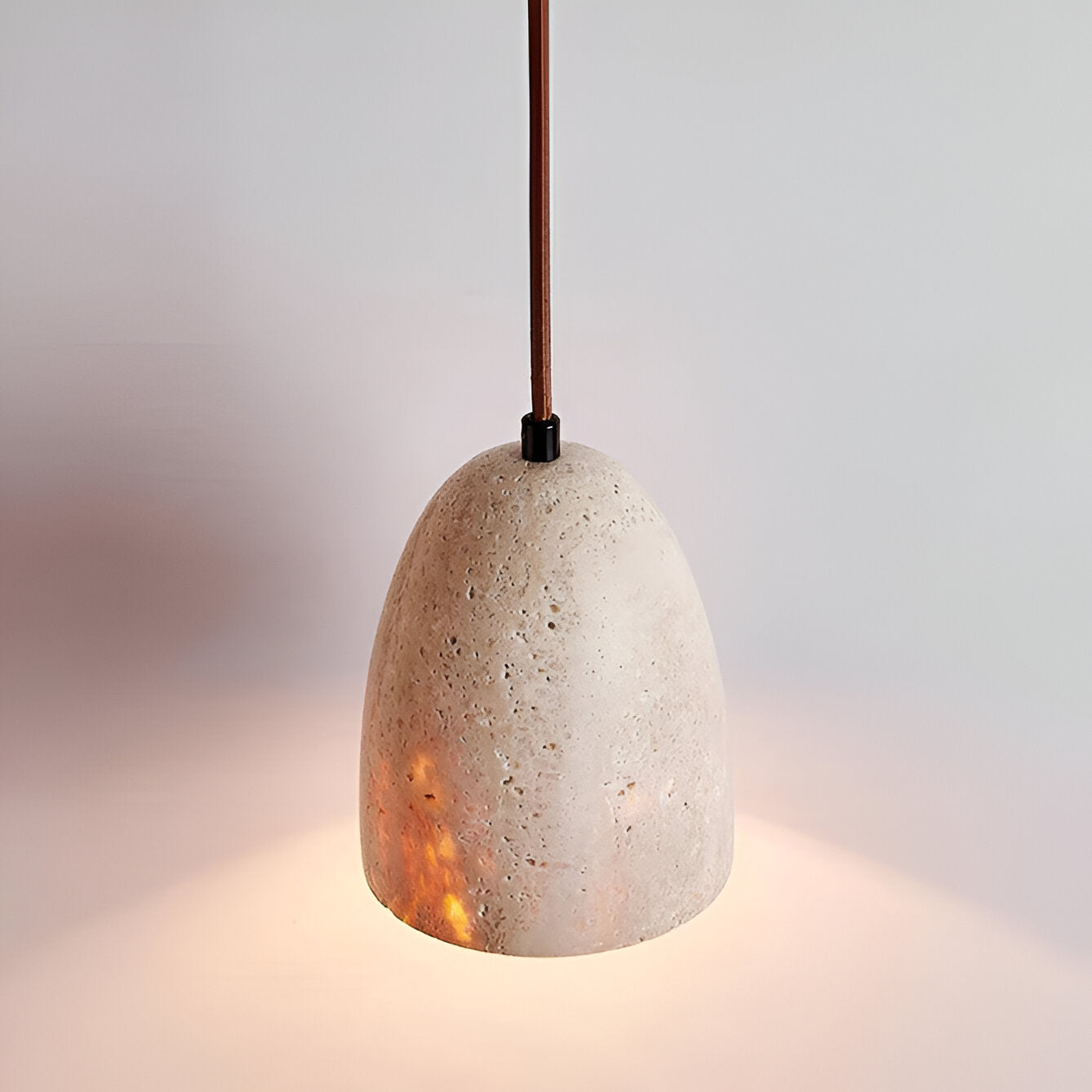 Pendant Light Yellow Travertine Retro Bell Design | Vinoro